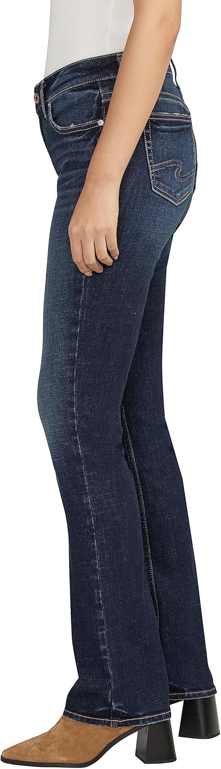 Silver Jeans Co. Women’s Elyse Mid Rise Comfort Fit Slim Bootcut Jeans