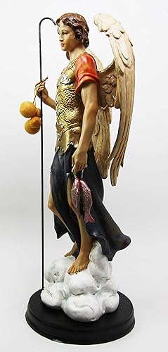Miniatura 4 de Large 13" Tall Healer Archangel Raphael With Staff Decorative Figurine