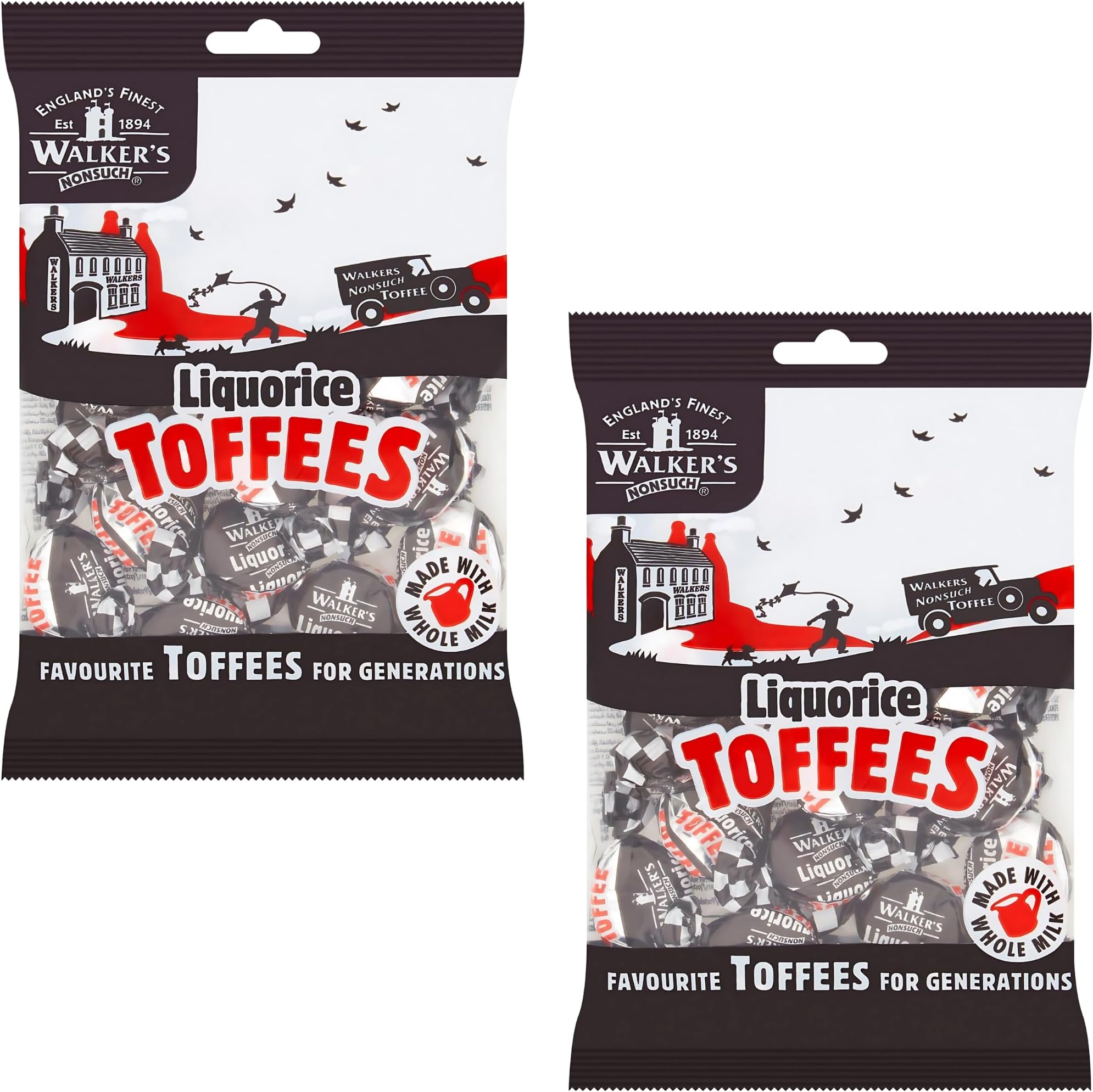 Walkers Nonsuch Licorice Toffees, 5.3 oz, Two bags