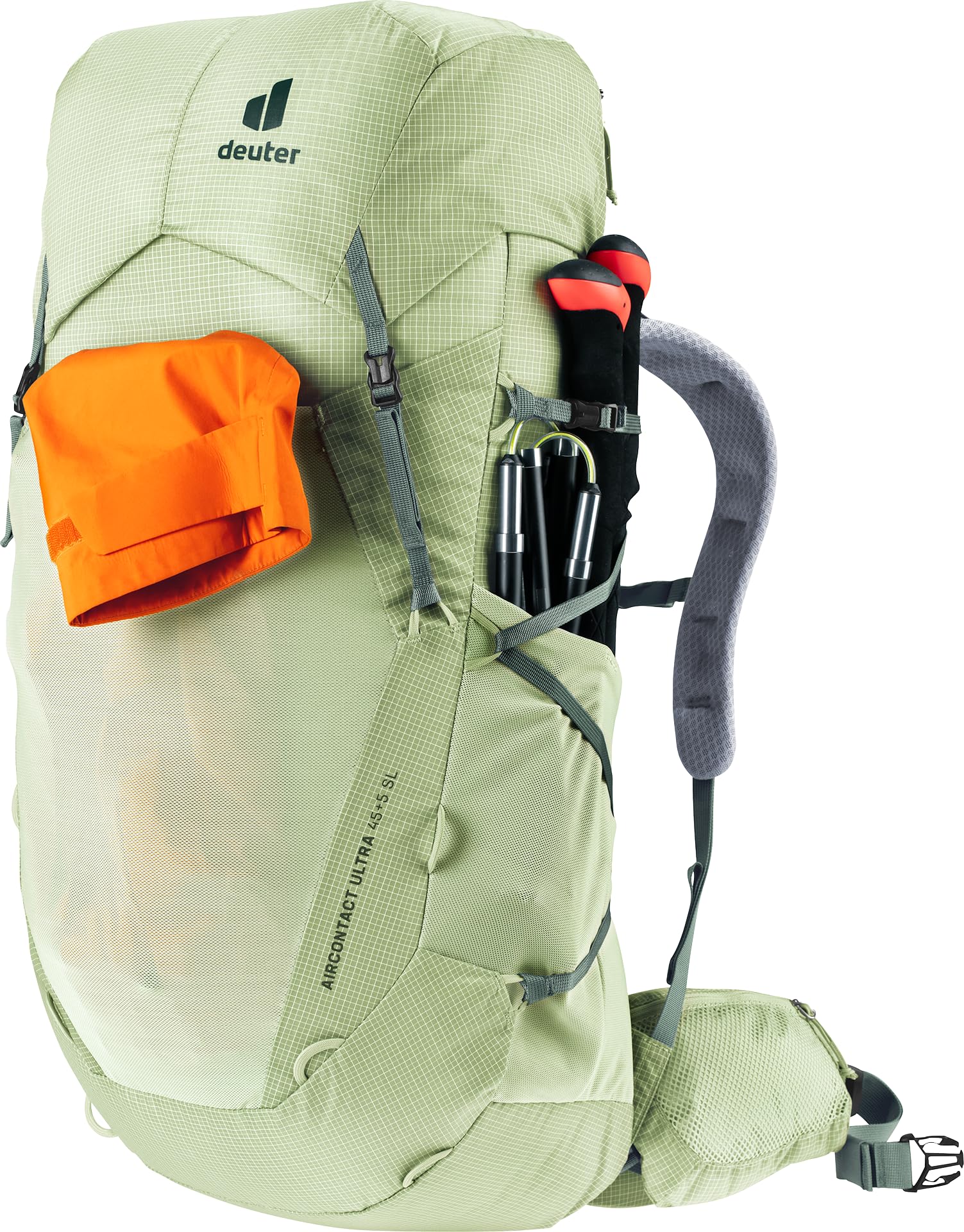 Deuter Aircontact Ultra 45+5 Sl plecak trekkingowy damski, Mineral-ivy, 45+5 L, Minimalistyczny