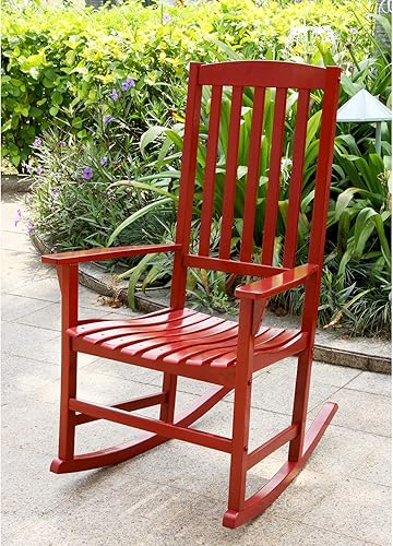 Miniatura 3 de Cambridge Casual Bentley - Mecedora de madera maciza para muebles de patio, color rojo