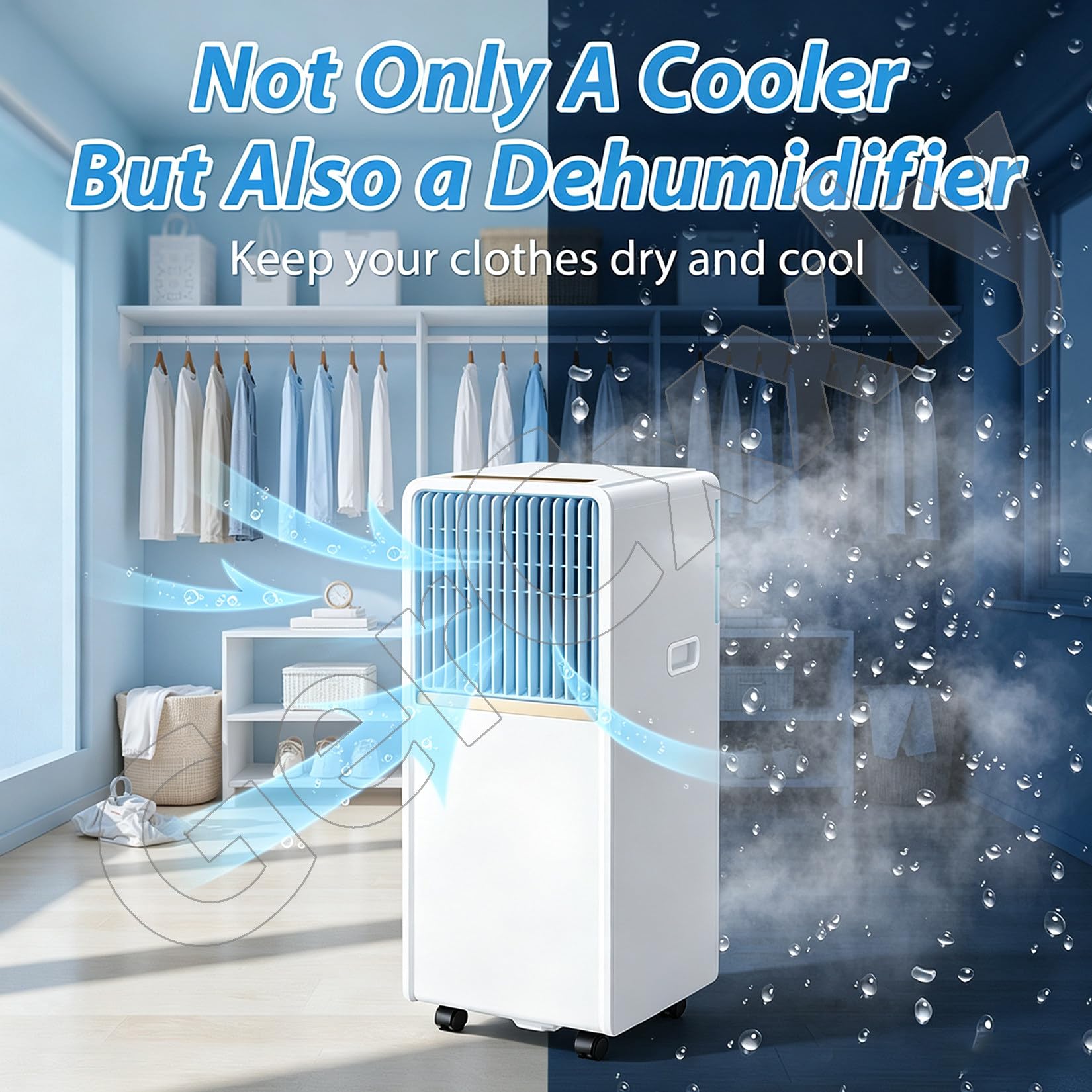 Condizionatore Portatile Potente da 14.000 BTU Cool | Unità a pavimento ad alte prestazioni; raffredda fino a 35 m² (380 piedi quadrati); ideale per soggiorni e sale gaming