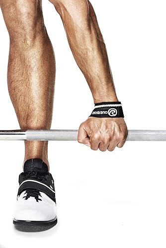 Rehband Correas de levantamiento para entrenamiento de fuerza, 1 par de correas de fitness, 100% algodón, soporte de agarre de 22.0 in para