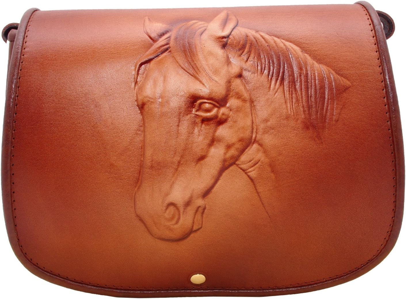 Koson Leather Moulded Handbag Unique Horse Design Genuine Leather Satchel Shoulder Cross-Body Bag Messenger Party Festival Everyday