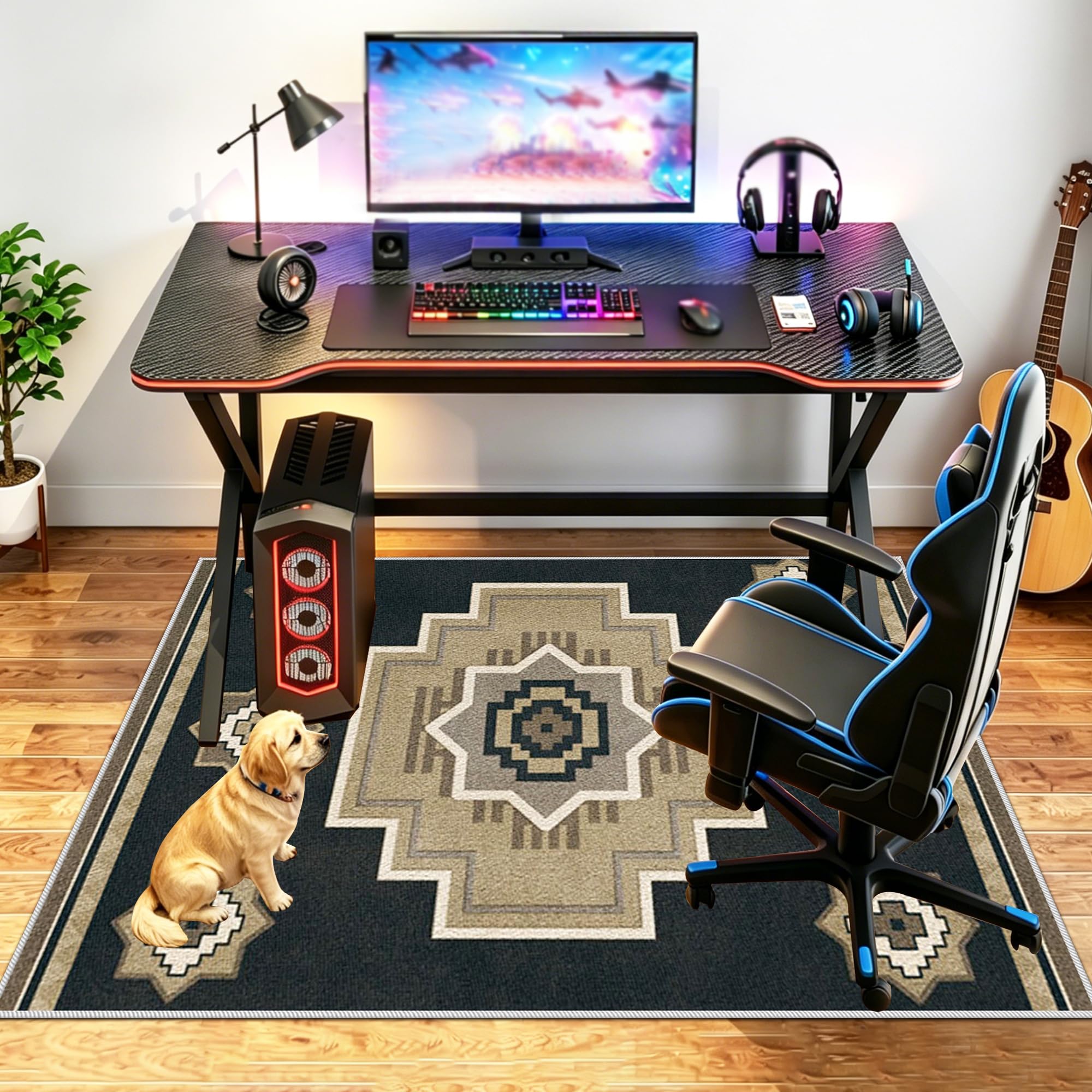 Tapis de Sol Bureau Antidérapant 100 x 120 cm Tapis de Chaise Gaming