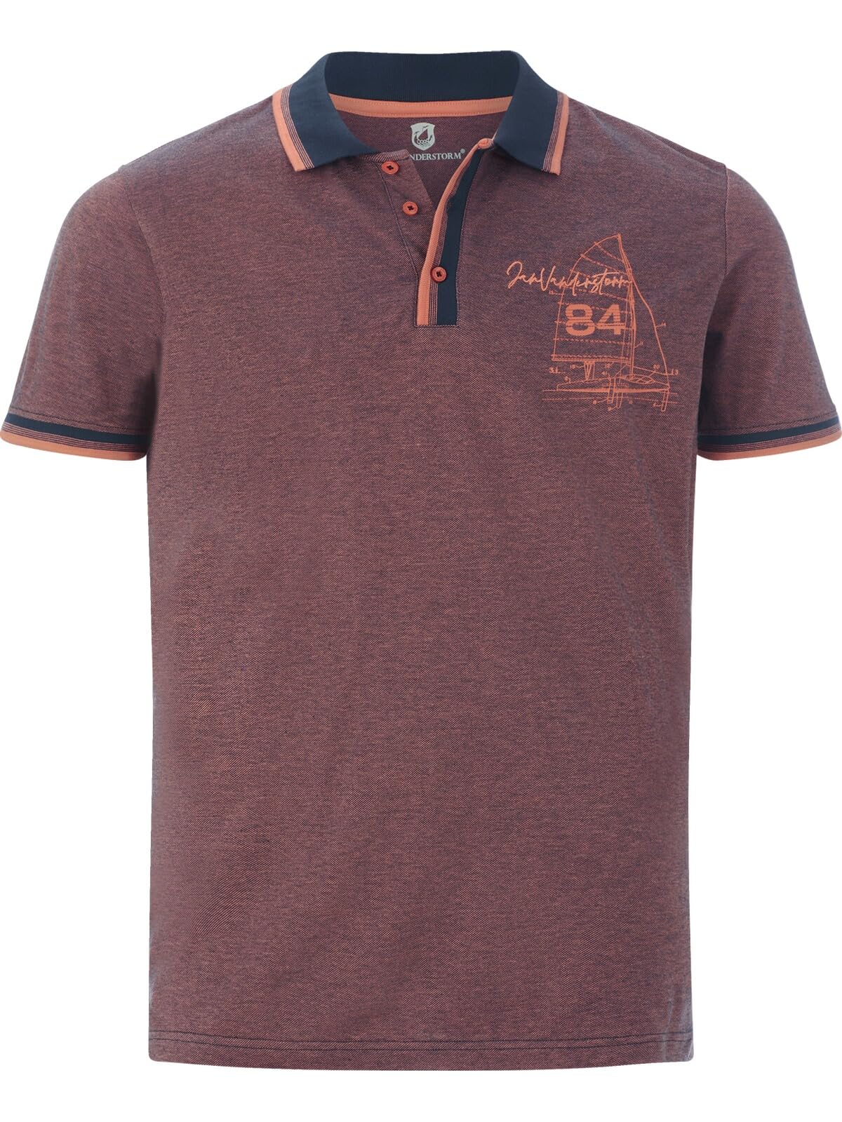 Jan Vanderstorm Herren Poloshirt Herfinn | Sportives Baumwoll-Piqué Shirt Brustprint, Kurzarm mit klassischem Kragen, atmungsaktiv bequem, 100% Baumwolle, L–7XL