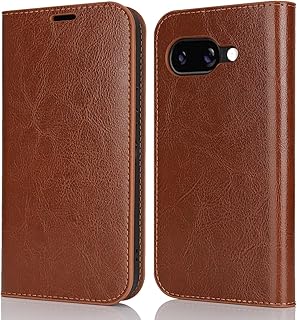 Google Pixel 9a ケース 手帳型 マグネット無し 耐衝撃 カードケース Pixel 9A au docomo ドコモ SIMフリー softbank 全対応 手帳ケース ピクセル 9A グーグル ピクセル9A カバー pixel9Aスマホケース 財布型 適用 case 【iCoverCase】 マグネットなし スタンド機能 光沢加工 牛革 レザー 財布型 カード入れ ライトブラウン