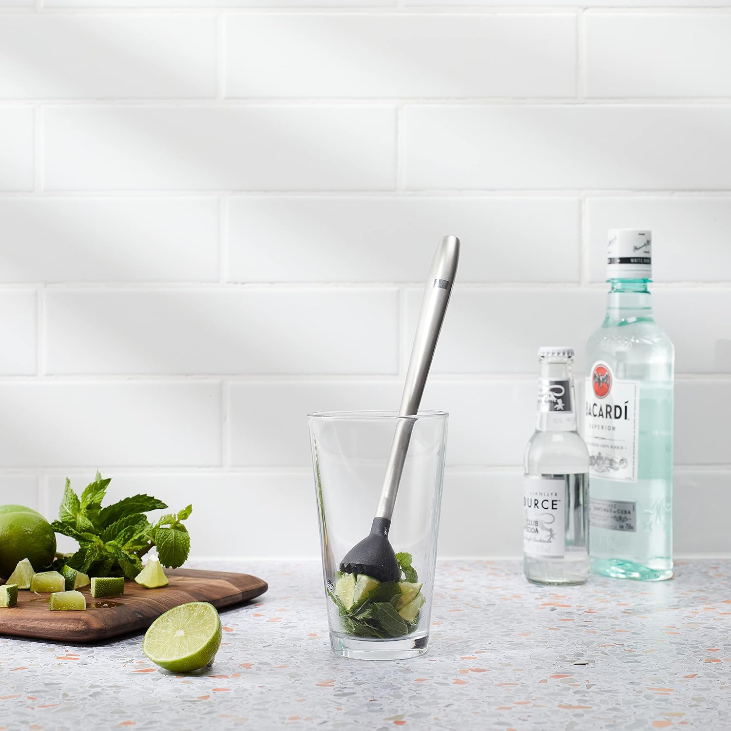 Houdini Stainless Steel Cocktail Muddler, 9 Inches