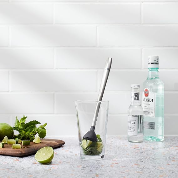 Houdini Stainless Steel Cocktail Muddler, 9 Inches