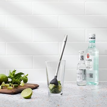 Houdini Stainless Steel Cocktail Muddler, 9 Inches