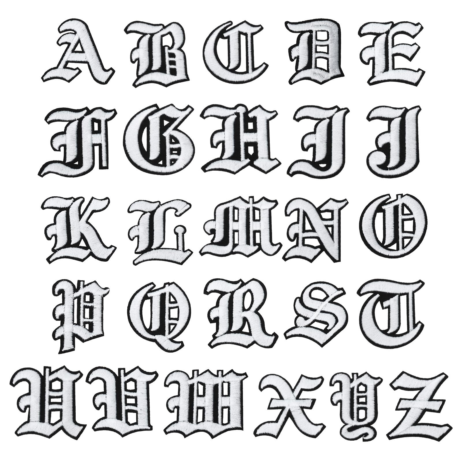 Amazon.com: PATIKIL Old English Letter Embroidered Patch