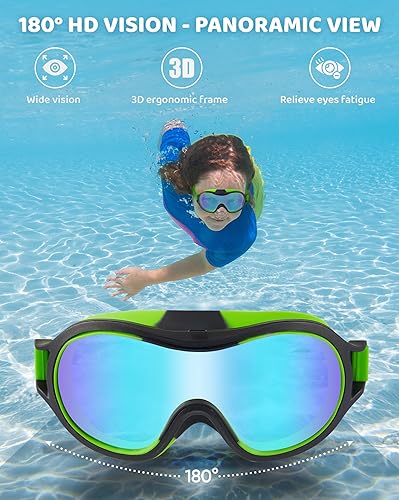 Miniatura 2 de Aegend 2 Pack Swim goggles for Kids 3-15, Anti-Fog Anti-UV Wide Vision Waterproof, No leak Swimming goggles for Boys Girls