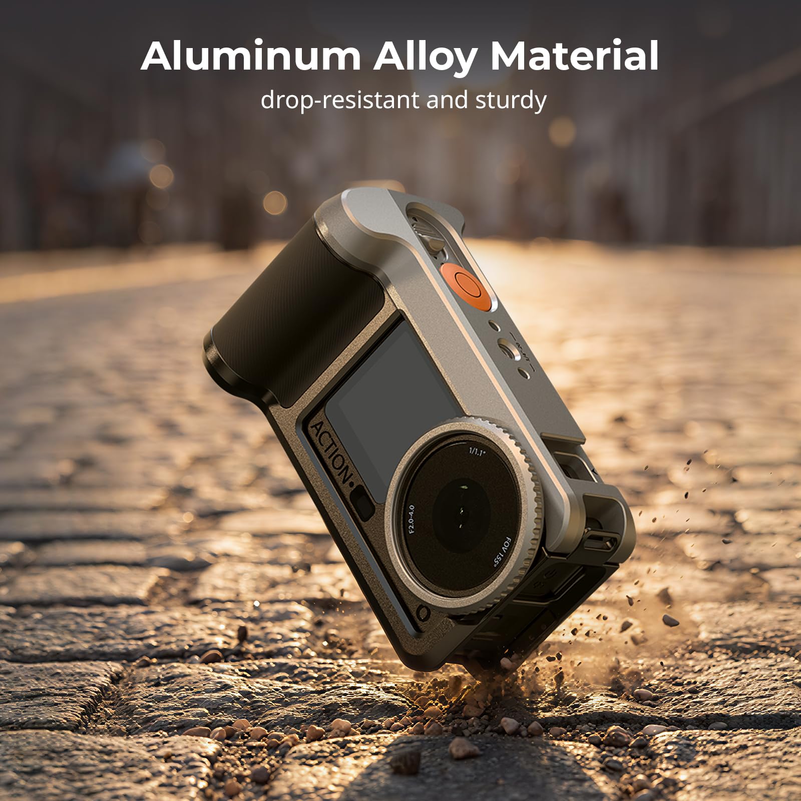 SMALLRIG Zestaw Street Grip Do DJI Osmo Action 6, Aluminiowa Klatka Z Zimną Stopką, Pasek Na Ramię, Pierścień Ochronny Obiektywu, Ramka Ochronna Z Otworami 1/4"-20, Do Fotografii Ulicznej - 5891