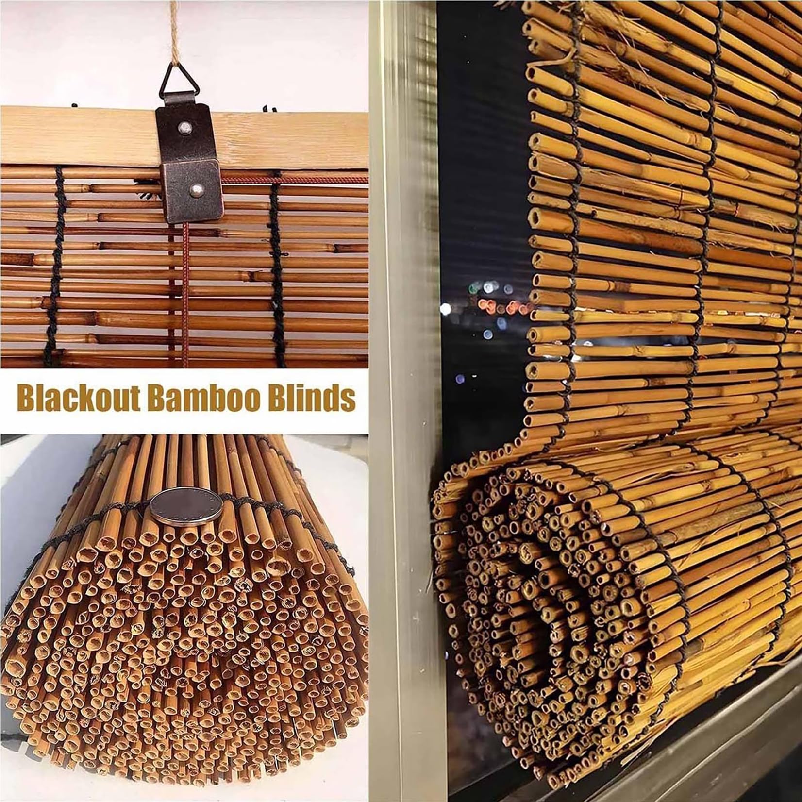 Tapparella da Esterno 80x200cm Tende a Rullo Ombreggiante di Canna Naturale,Tenda in Cannette Tessuto A Mano,Protezione Solare,Protezione della Privacy,per Balcone Giardino Frangivista Sole