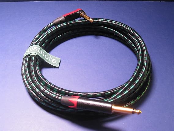 Geistnotes Evidence Audio Lyric Hg Instrument Cable with Neutrik Silent Plug and Gold Connectors 20 Ft (6 M) ~ Right Angle to Straight