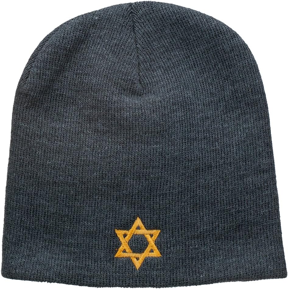 e4Hats.com Jewish Star of David Embroidered Short Beanie