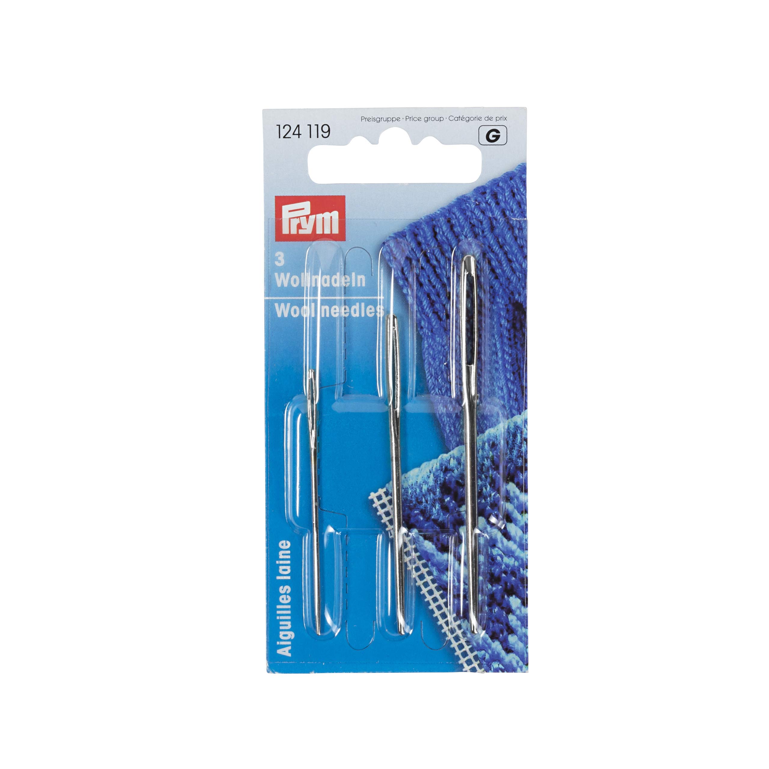 Prym 223800 Rundstricknadel Set Natural 4,0-10,0 mm & 124119 Woll-und Smyrna-Nadeln ohne Spitze, ST 1+3 Silber, 1 Stück