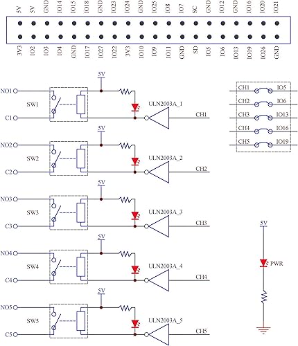 Miniatura 5 de Montaje de tornillo 5 SPST-NO RPi IoT Power Relay Module para Raspberry Pi ZeroZero-W