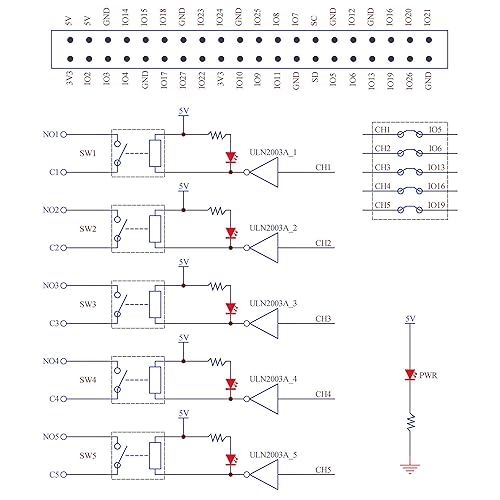 Miniatura 5 de Montaje de tornillo 5 SPST-NO RPi IoT Power Relay Module para Raspberry Pi ZeroZero-W