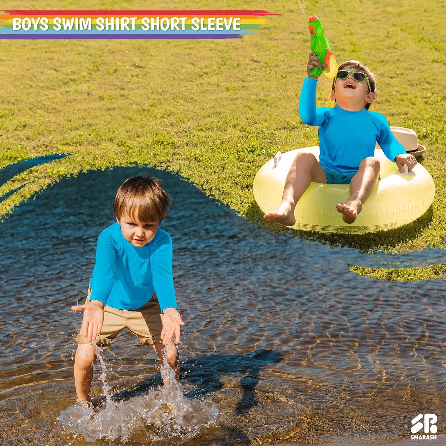 Boys Rash Guard Swim Shirts Long Sleeve UPF 50+ Swimwear Toddler Kids Sun Protection SPF Water Surfing Swimming Shirts 0-16Y - Image 3