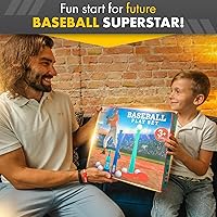 Vista 7 de TOMLEON Soporte de T-Ball para niños y niñas de 1-3, 3-5, 5-8 años. Set de béisbol con 6 pelotas grandes, camiseta de bateo T-ball ajustable