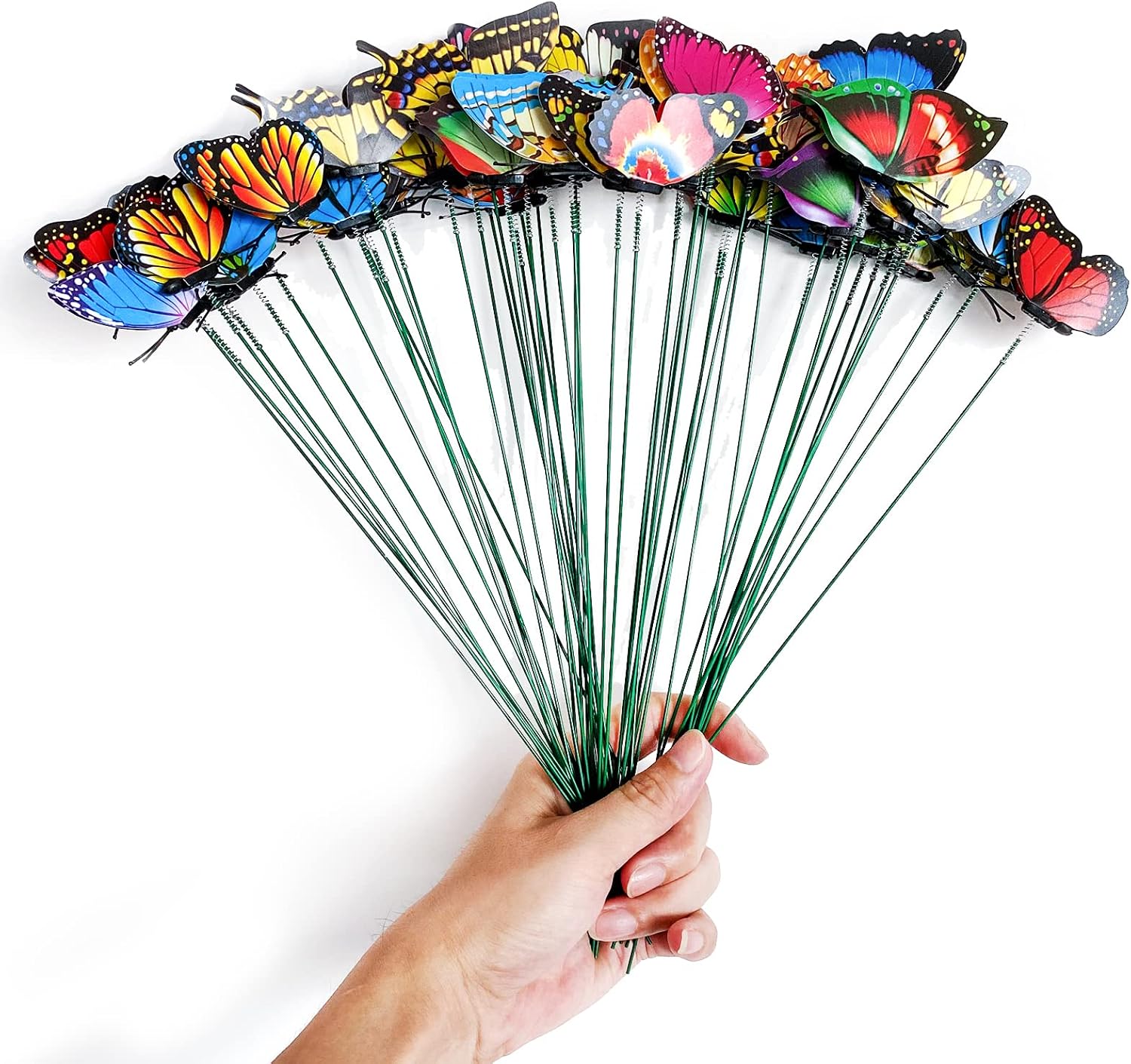 24 Pcs Butterfly Garden Decor Stakes - Fake Butterfly Floral Picks Cake Party Butterflies Decorations for Indoor Outdoor Flower Pot Thanksgiving Christmas Whimsical Gifts