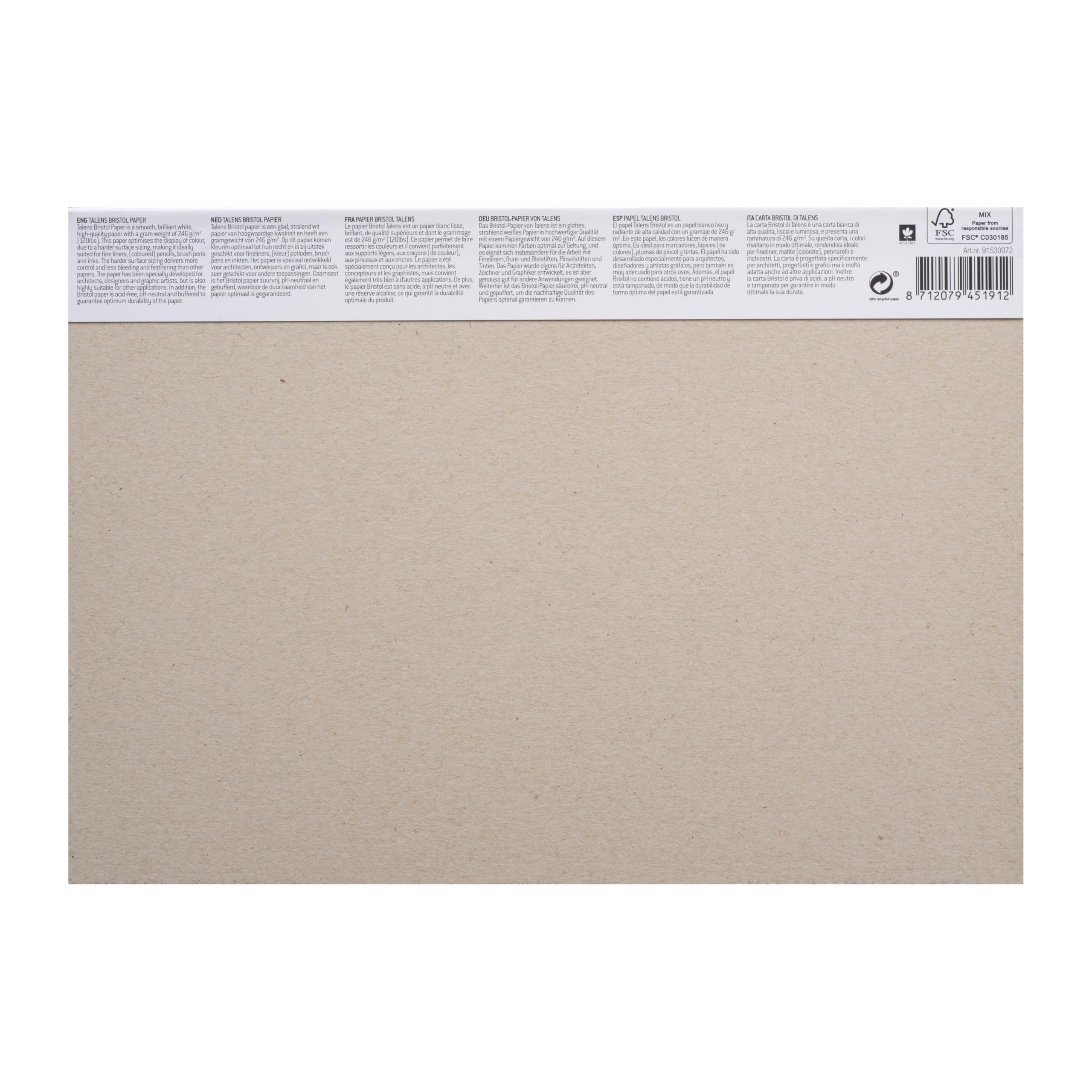 Bristol Talens Paper 20 arkuszy papieru 246 g/m², sklejone poprzecznie