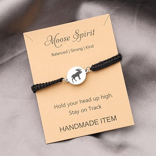 Miniatura 2 de MAOFAED Regalo de alce, alce, espíritu, equilibrado, fuerte, amable, alce, joyería inspiradora, regalo para amantes de los alces