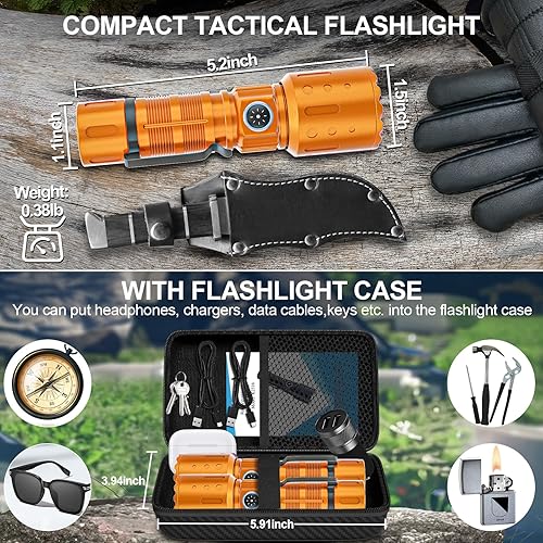 Miniatura 2 de Banral Linternas de Altos Lúmenes Recargables, Linterna Super Brillante de Largo Alcance Pequeña y Potente, 6 Modos LED Táctica de Bolsillo