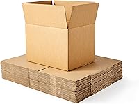 Amazon Basics Medium Moving Boxes, 20-Pack, 18x14x12 Inches - Strong Single-Wall Cardboard for Packing, Storage & Shipping, Made in USA