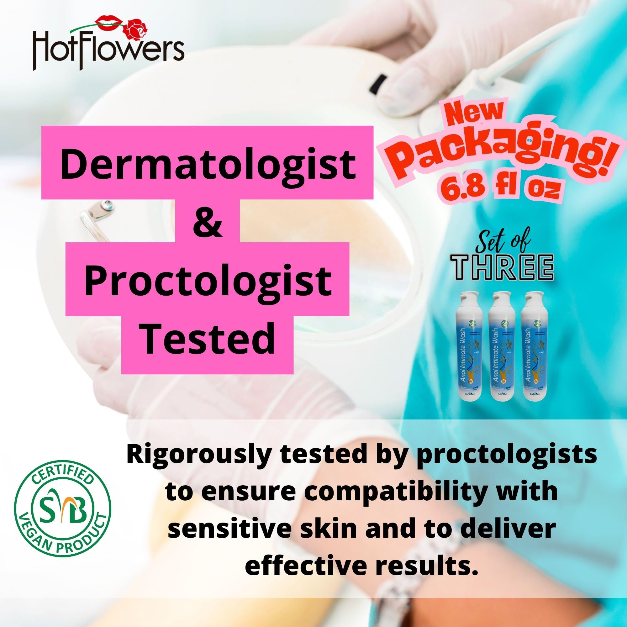 HOT FLOWERS Herbal Fresh Unisex Anal Intimate Wash for Personal Care, pH Balanced for Essentials Body Health, Daily Use, Dry Skin, Proctologist Tested (3)