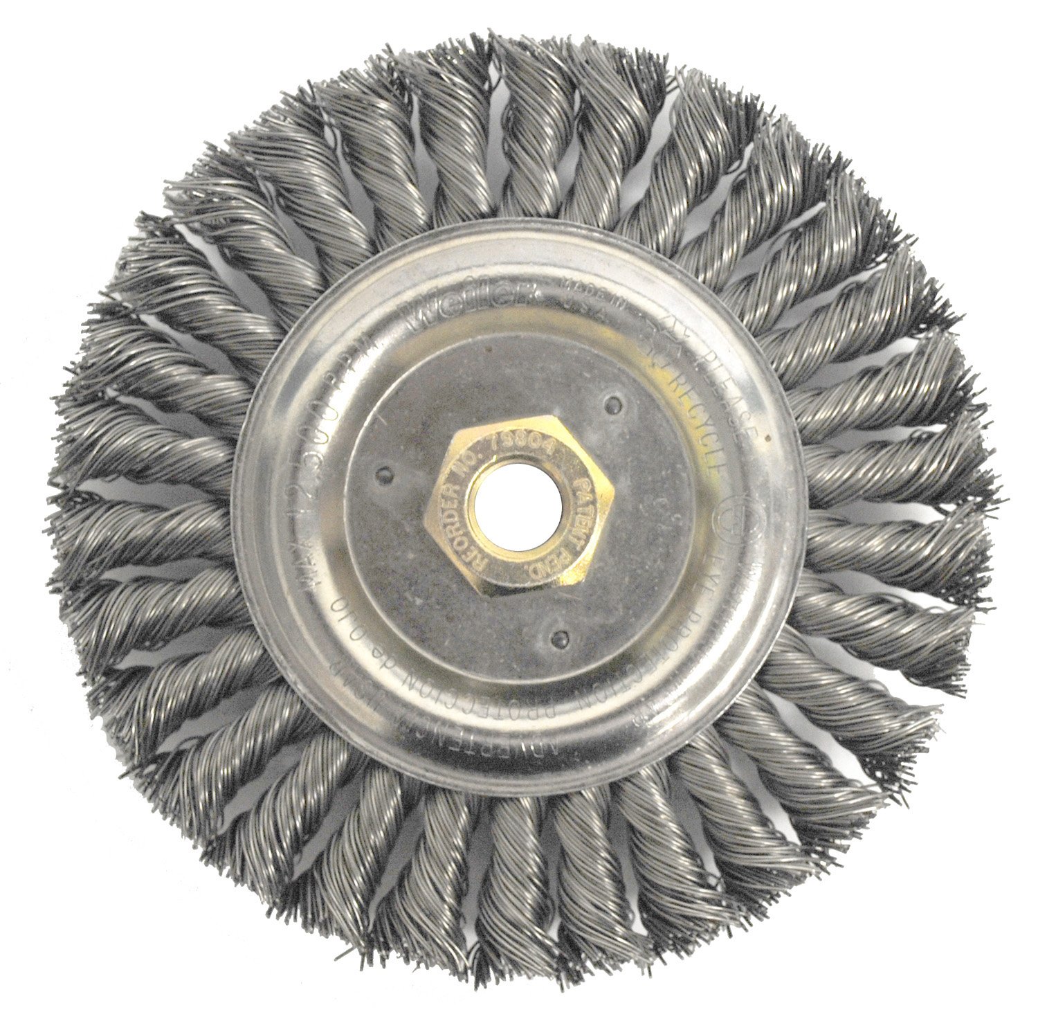 Weiler 79804 Dually Filler Pass soldadura de alambre de acero cepillo de limpieza, 6 ", 0,23 Fill, 5/8" -11 unc double-hex tuerca (Pack de 5)