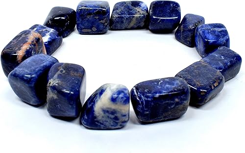 Miniatura 7 de Piedras pulidas de sodalita azul natural, piedras preciosas pulidas de cristal de cuarzo mineral Cabujones espumosos de África del Sur, 20 unidades