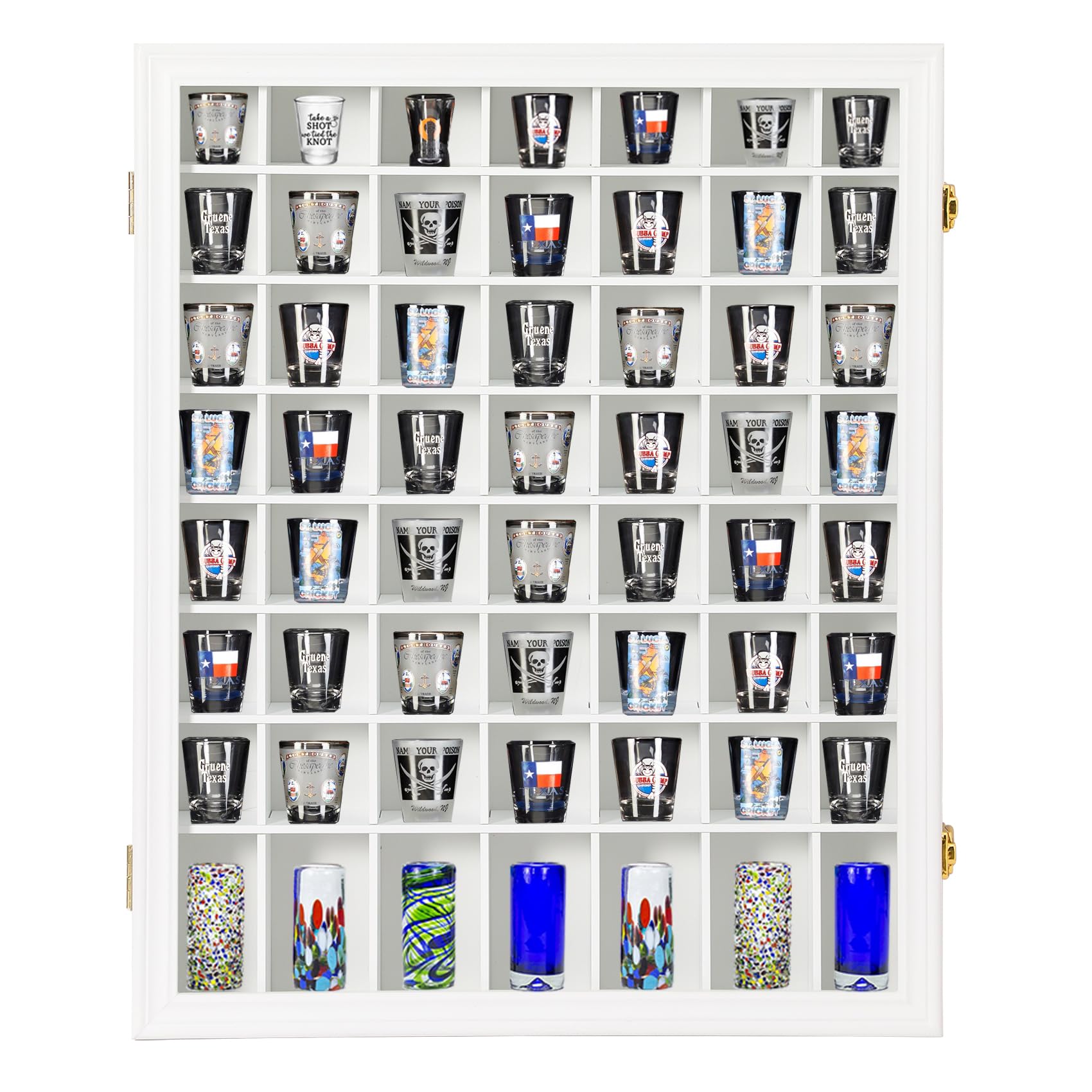 Snail Shot Glass Display Case Wooden Cabinet Rack Holder - display cases | Mubboo