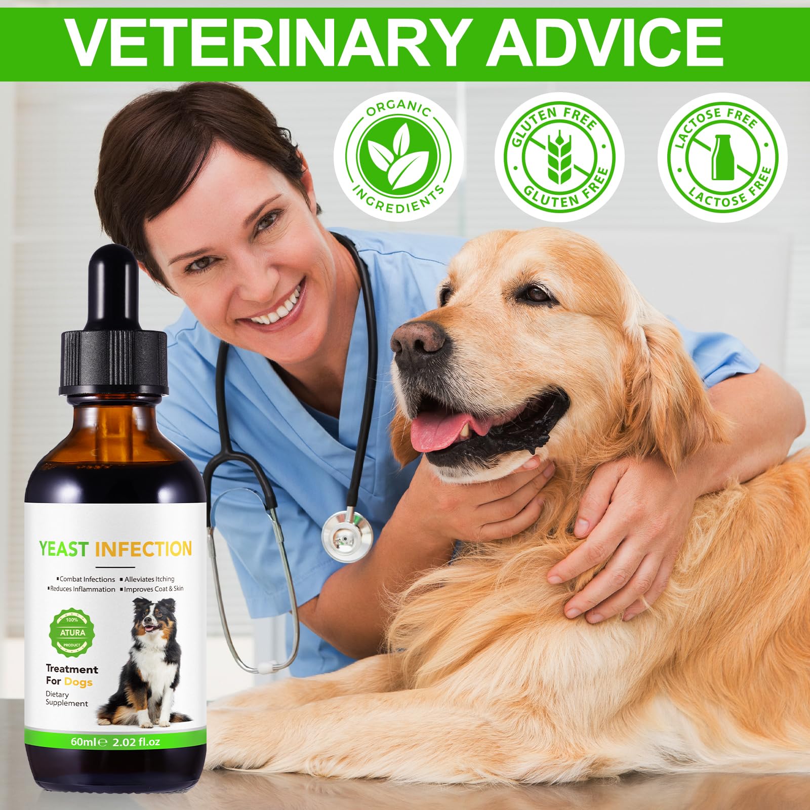 Natural Yeast Infection Treatment for Dogs - Effective Dog Ear Infection Treatment & Allergy Relief, Reduces Inflammation, Alleviates Itching, Combats Infections, Improves Coat & Skin - image 5