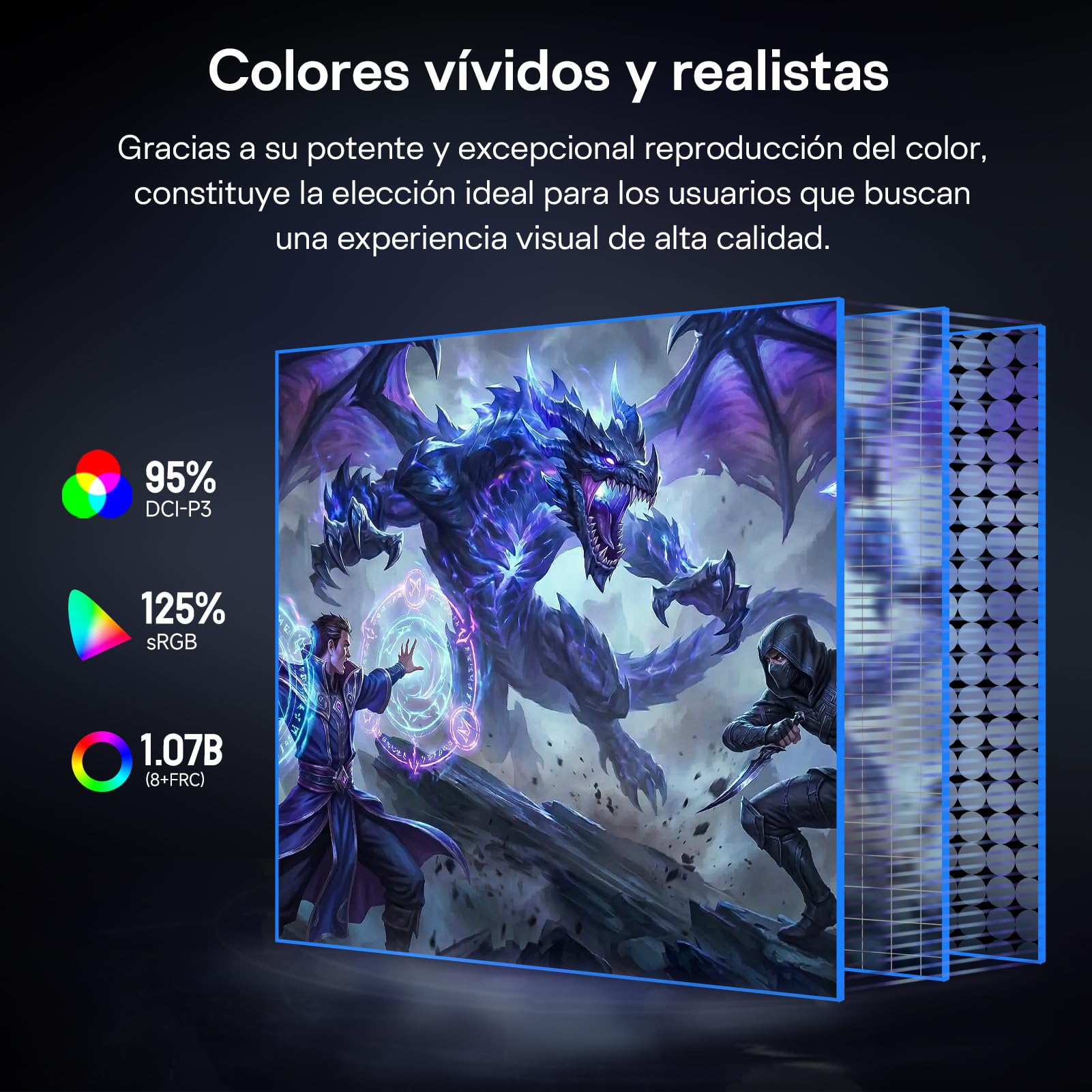 HKC Monitor QHD Gaming 27 Pulgadas 200Hz (UP To 220Hz), 2560×1440, 1 ms (MPRT), IPS, 95% DCI-P3, HDR400, HDMI 2.0 & DP 1.4, VESA 100×100, Monitor Inclinable para PC, PS5 y Xbox