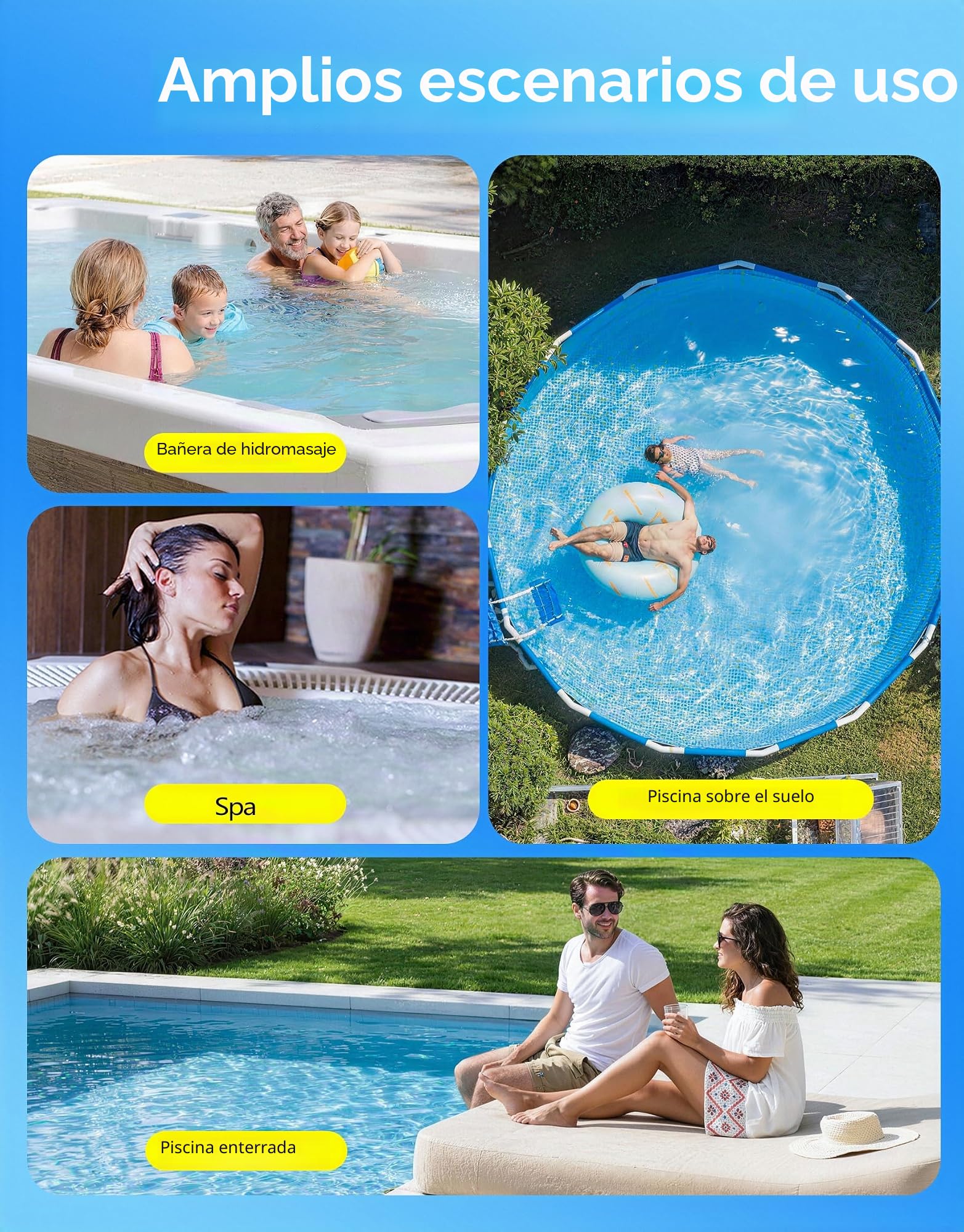 LanBlu Aspirador Piscina Bateria, 2.5m Aspiradora Piscinas Fondos con Varilla Telescópica de Hasta, 4200L/H Aspiradora para Piscinas con 4 Filtros, Diseño Anti-retorno Limpiafondos Piscina Inalambrico