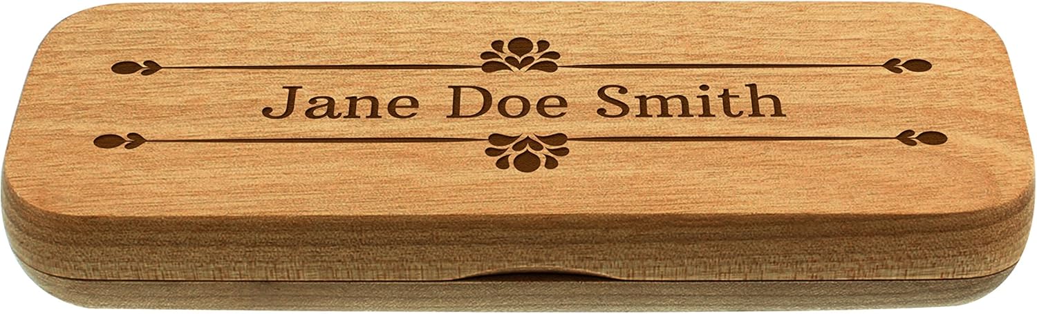 Personalized Fathers Day Custom Pen Set Personalized Engraved Bamboo Wood Pen and Case Set