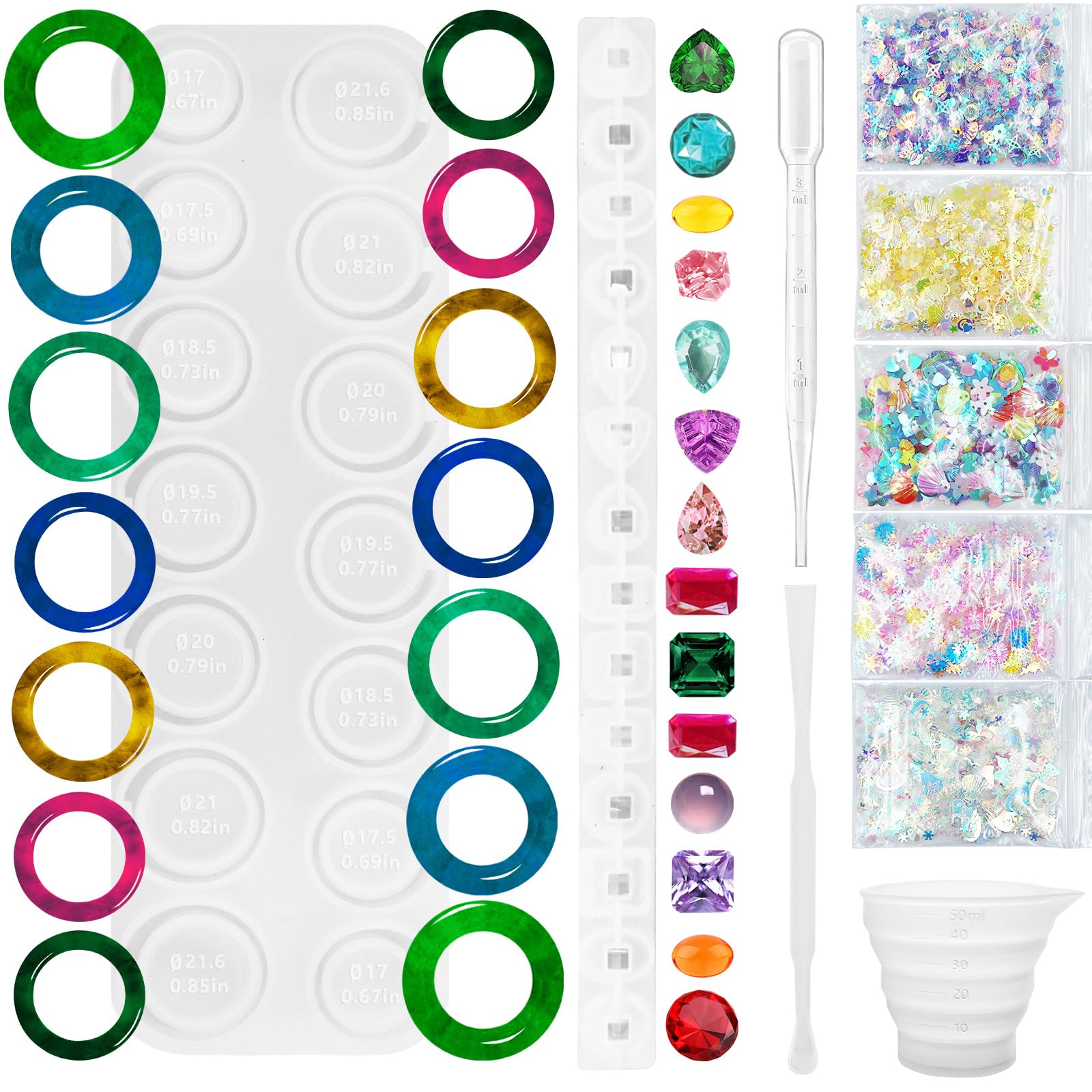 Celepoir Silicone Resin Ring Moulds Set, Resin Jewellery Moulds