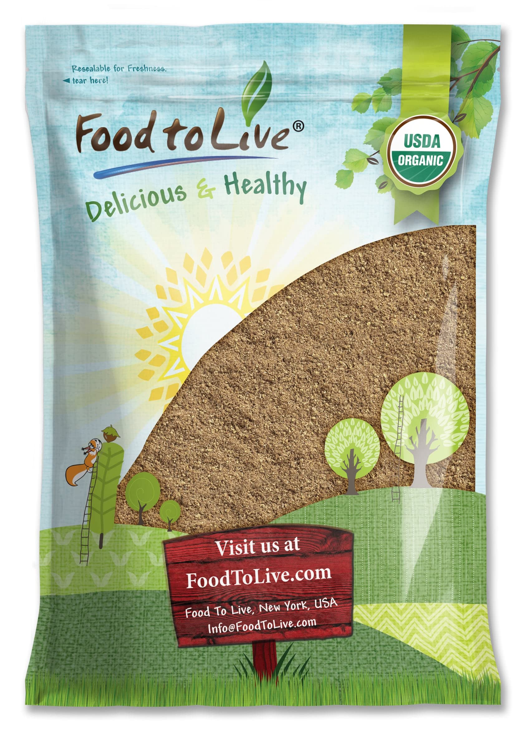 Food to Live Organic Psyllium Husk Powder 5 Pounds