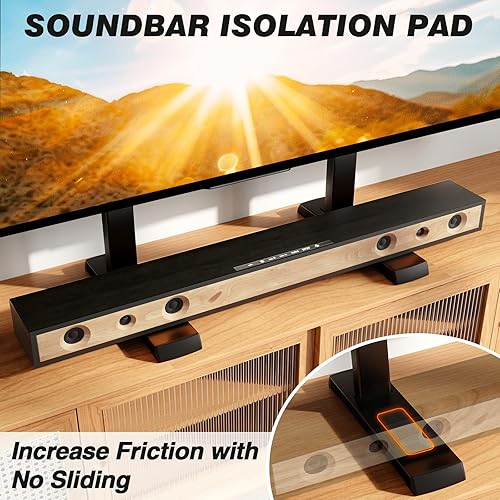 Miniatura 6 de 5Rcom Soporte universal para TV, patas de TV grandes para televisores curvos planos de 37 a 86 pulgadas con gestión de cables, soporte de TV de mesa