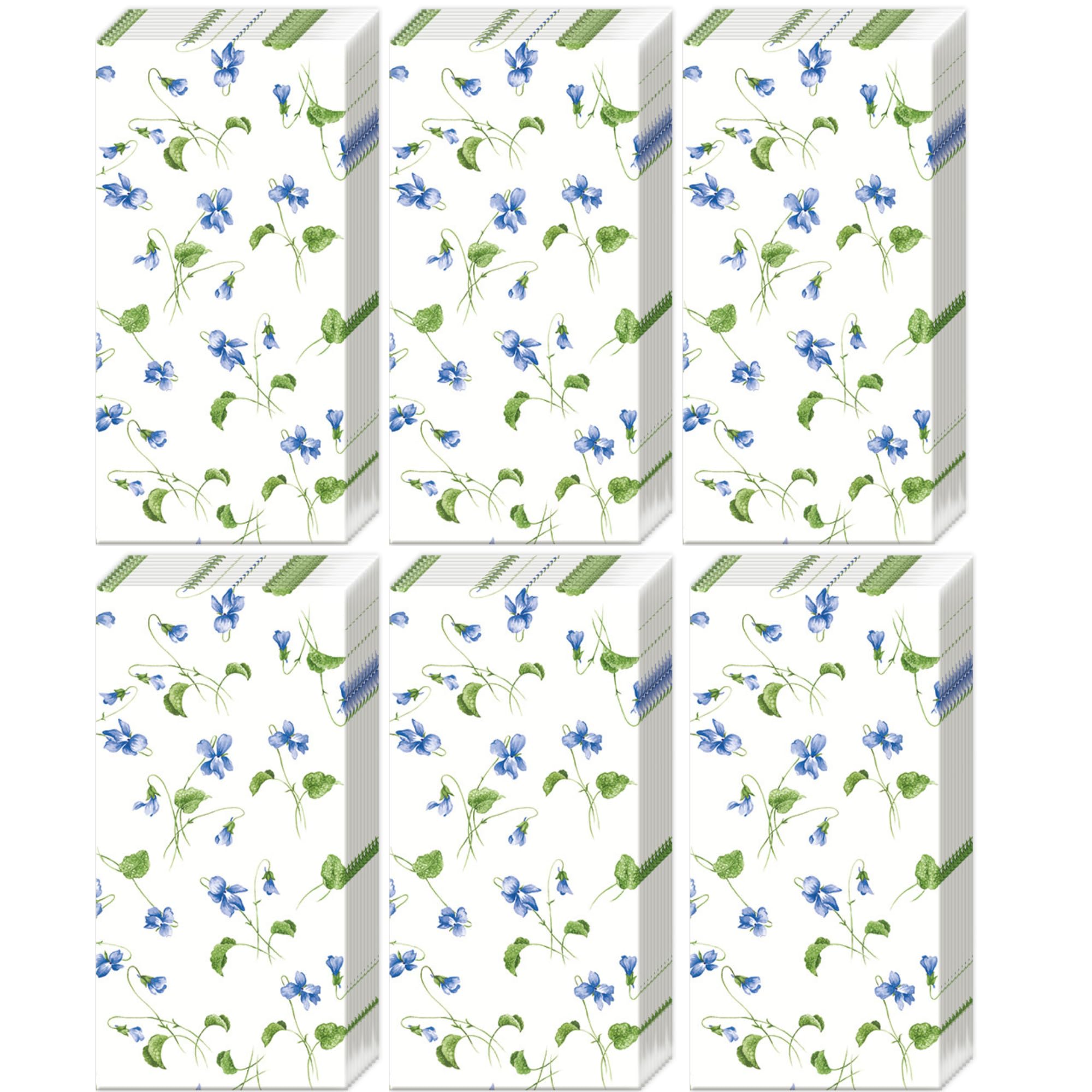 Boston International Bulk 4-Ply Floral Pocket Tissues, Bundle of 6 Packs of 10 Tissues (Violets)