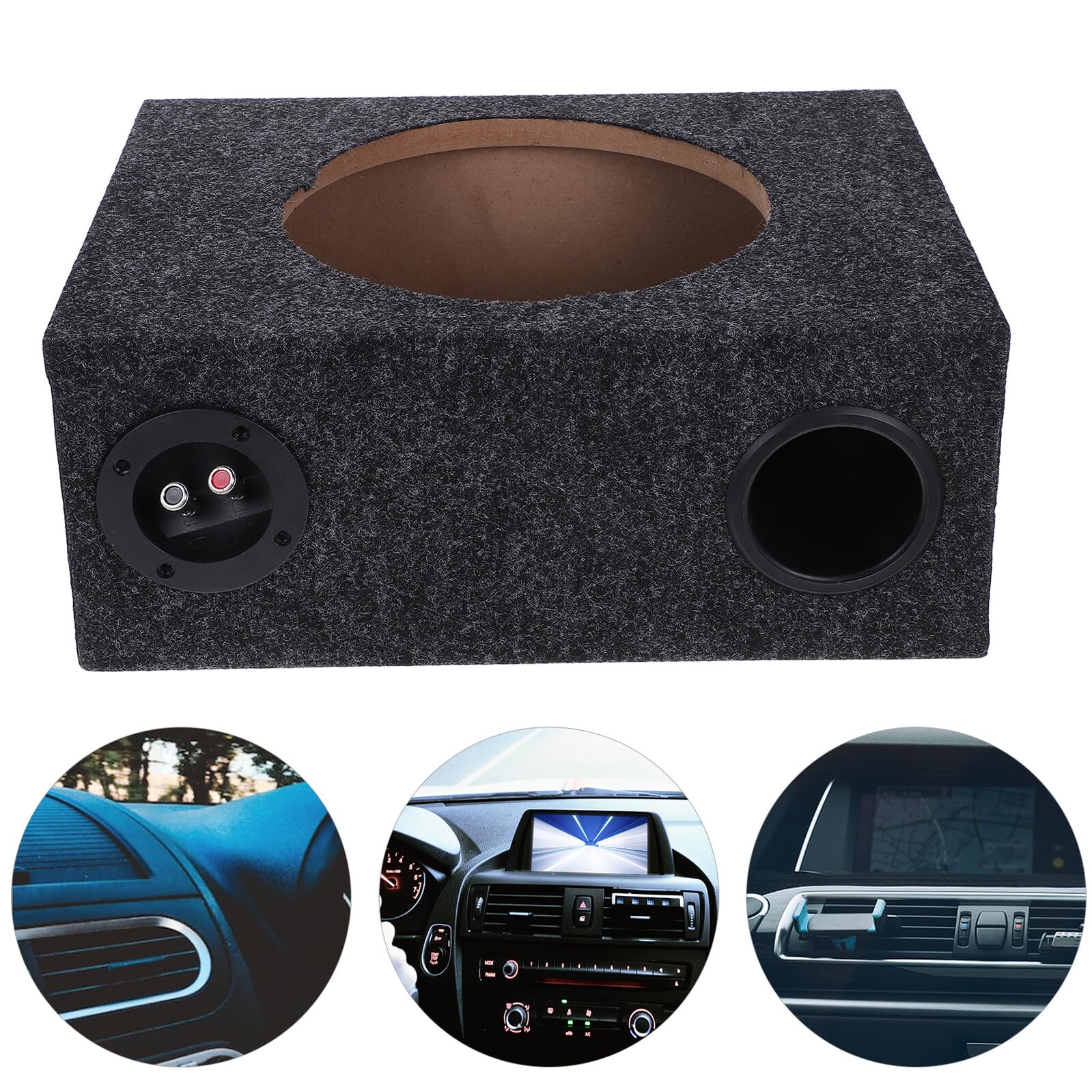 Box per Subwoofer Auto 10 Pollici in Legno e Abs Contenitore Chiuso per Sistemi Subwoofer, Cassa Caricata per Installazione Interna Veicoli, Design Elegante per Impianto Audio