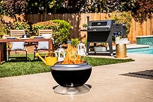 Cuisinart 24 Cleanburn Smokeless Fire Pit with Removable Base for Ash, Portable Wood Burning Outdoor Fireplace, Stainless Steel Smoke Free Outdoor Heater, Enhanced Airflow and Easy Cleanup