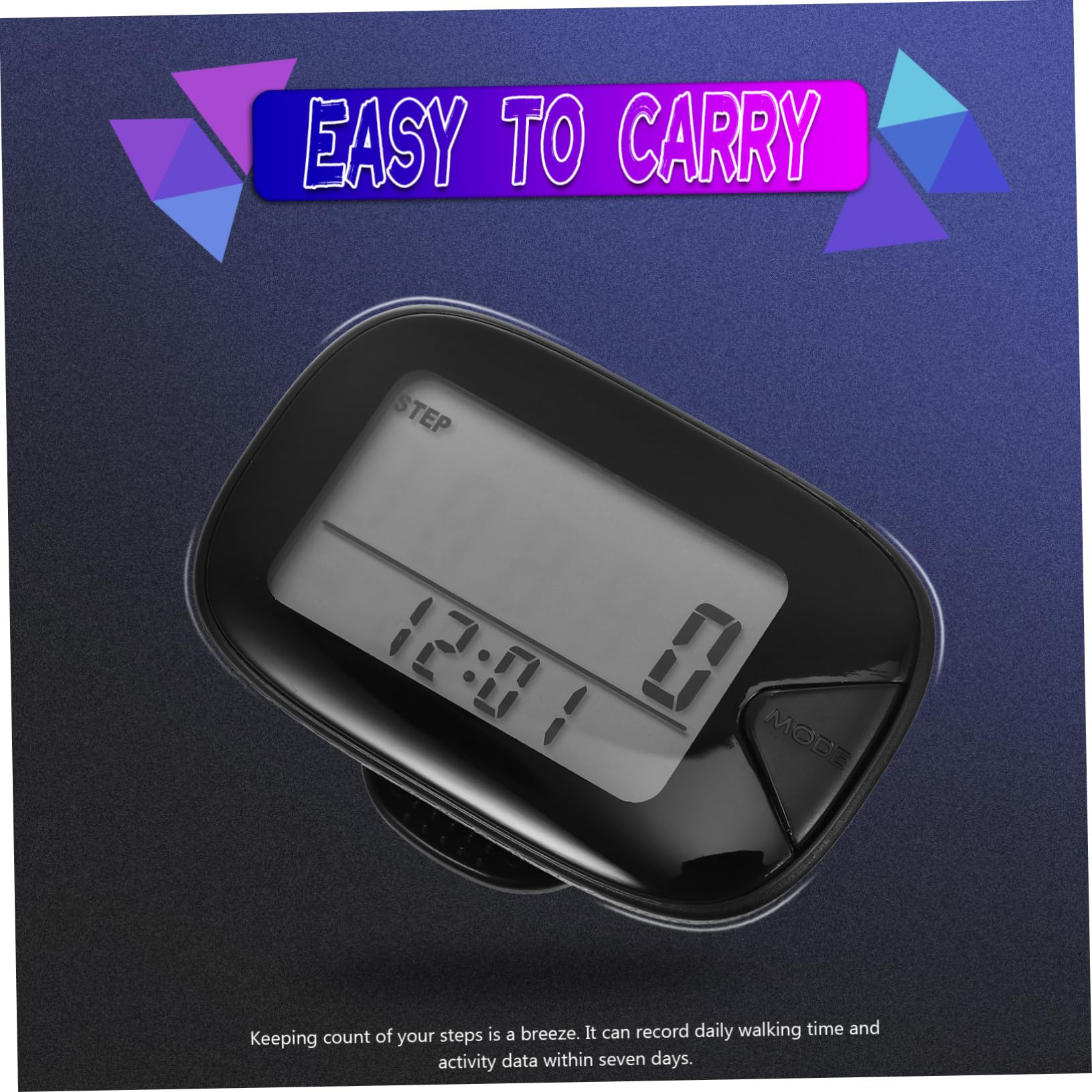 Abaodam 2 Sets Clip-on Pedometer for Walking Step Counter Ring Digital Mile Tracker Calorie Burners Running Pedometer Sports Accessory for Ages Large Screen Display