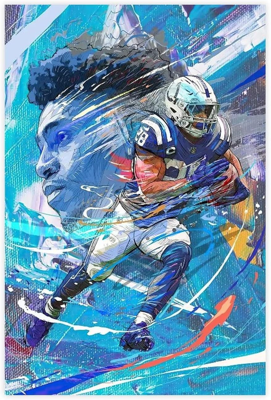 Sports Star Poster Jonathan Taylor Canvas Poster Bedroom Decor Landscape Prep Room Decor Gift Unframe:12x18inch(30x45cm)