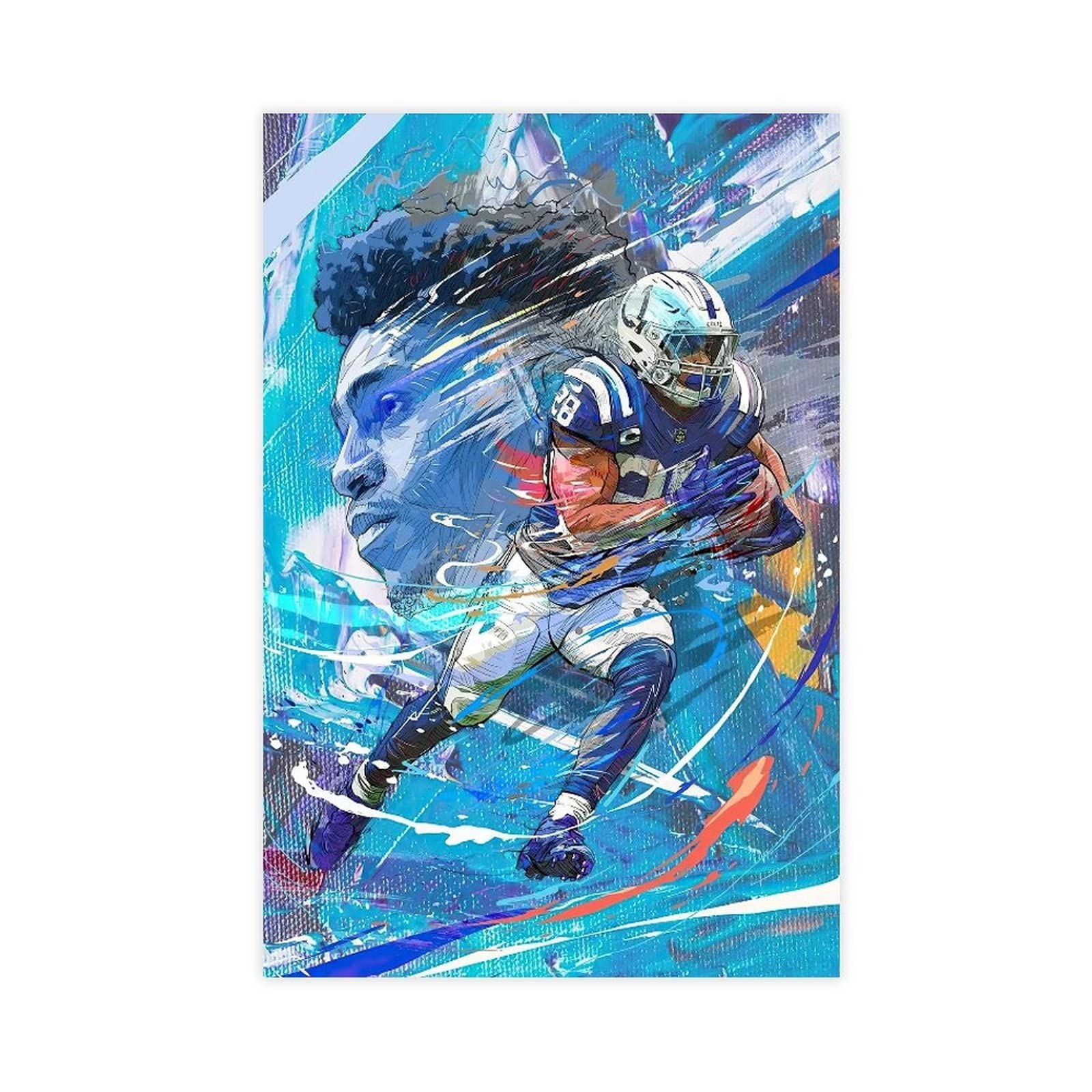 Sports Star Poster Jonathan Taylor Canvas Poster Bedroom Decor Landscape Prep Room Decor Gift Unframe:12x18inch(30x45cm)