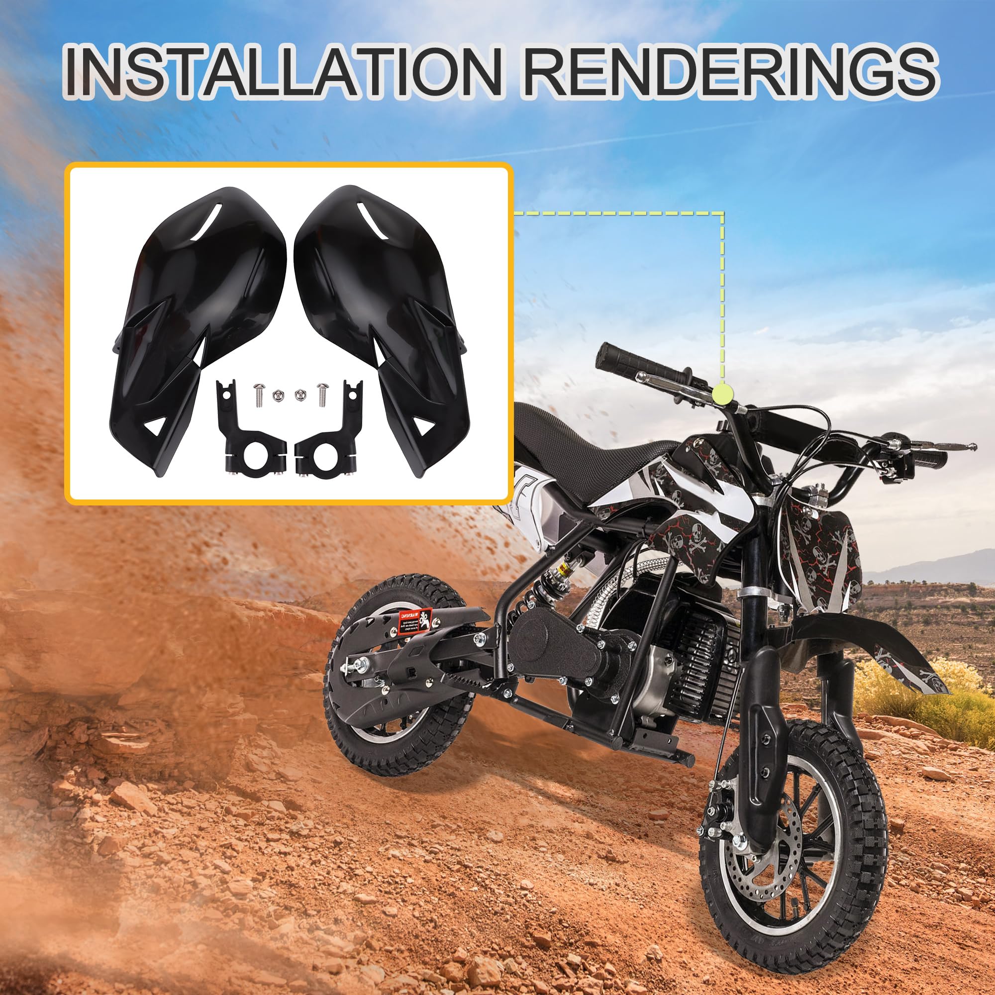 GOOFIT Protège-Mains 7/8 22mm Motocross - Guidon Brosse à Main Bleu - Dirt Bike ATV