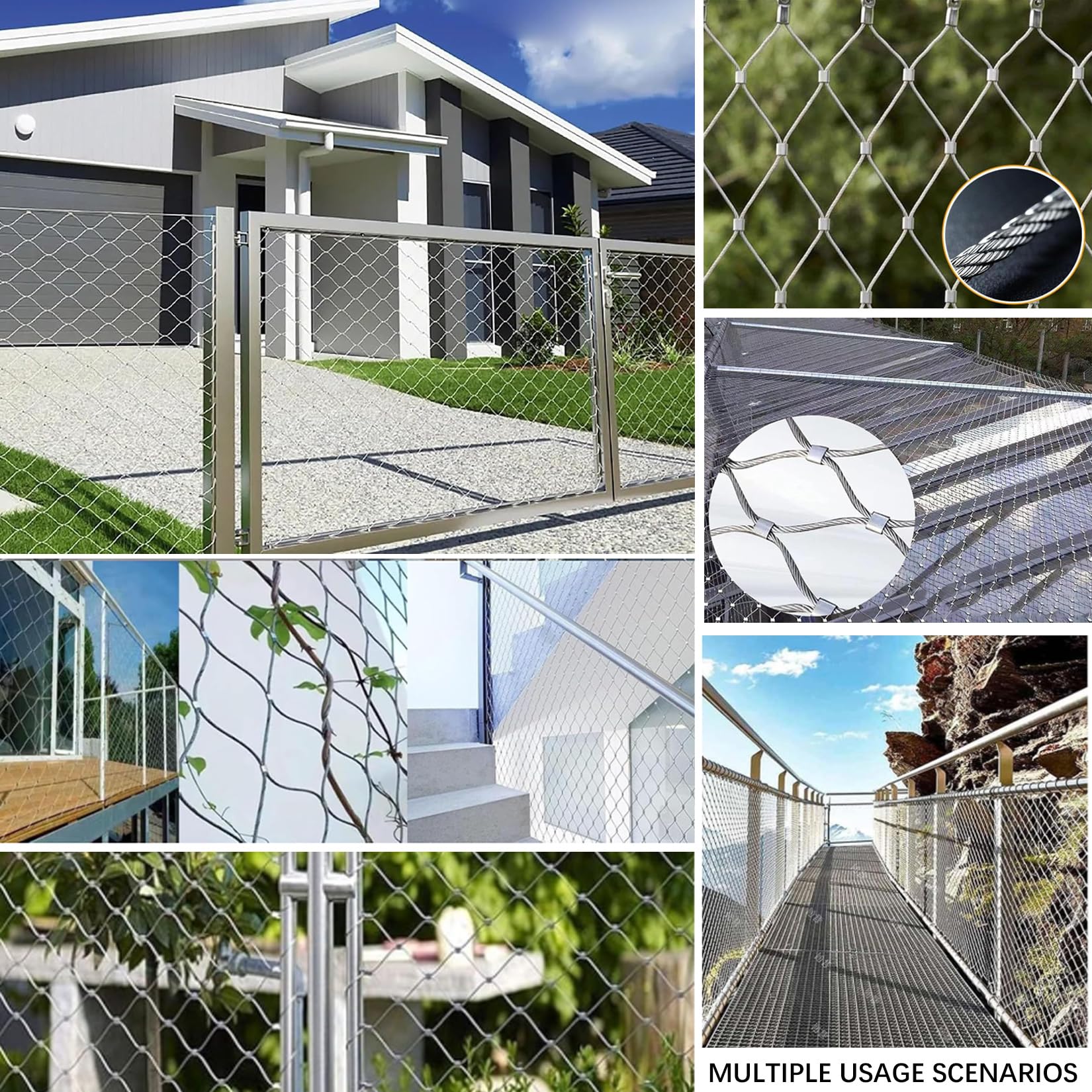 Pollame Tipo X Rete Di Protezione Di Sicurezza 5cm/2mm Per Piante Rampicanti,Balconi,Campi Da Calcio E Giardini 2×2m