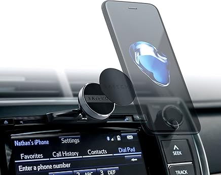 Satechi Montura Universal de Smartphone para Ranura de CD Compatible con iPhone X, XS, XS MAX, XR, 8 Plus, 8, 7 Plus, 7, 6 Plus, 6, Samsung Galaxy S8, Nexus 5X/6P, HTC U11 (Im?n de Smartphone)